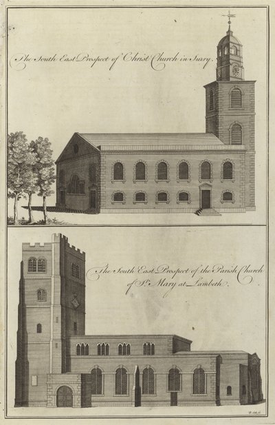 Christ Church, Surrey und die Pfarrkirche St Mary at Lambeth von English School