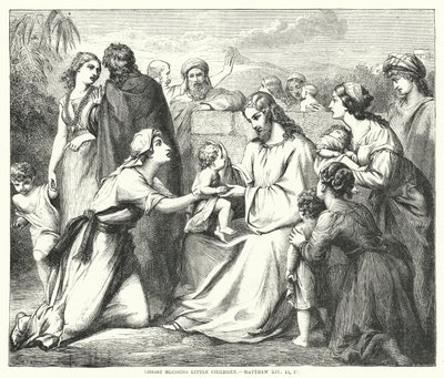 Christus segnet kleine Kinder, Matthäus XIX von English School