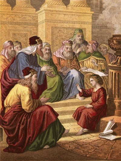 Christus disputiert im Tempel von English School