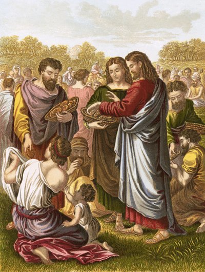 Christus speist die Menge von English School