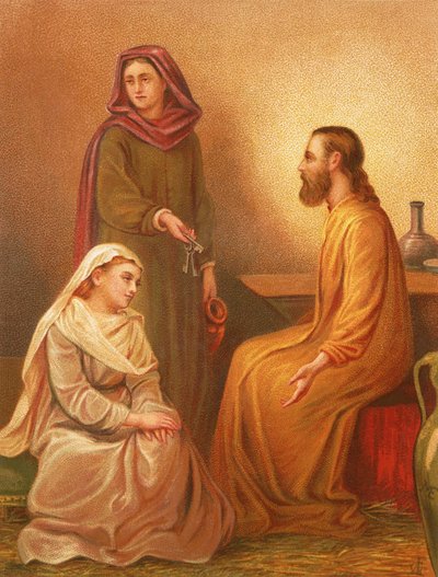 Christus im Haus von Martha und Maria von English School
