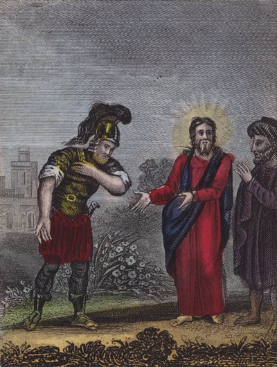 Christus nimmt seinen Weg nach Kapernaum ... von English School