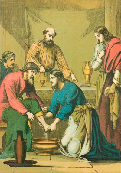 Christus wäscht seinen Jüngern die Füße von English School