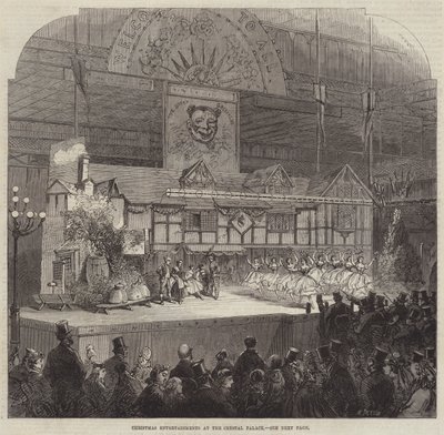 Weihnachtsunterhaltungen im Crystal Palace (Gravur) von English School