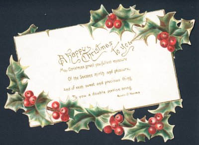 Weihnachtsreim, Weihnachtskarte von English School