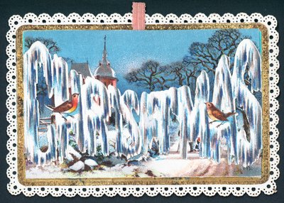 Weihnachtsschrift im Eis, Weihnachtskarte von English School