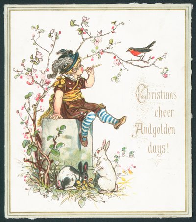 Weihnachtsfreude und goldene Tage - Weihnachtsgrußkarte von English School