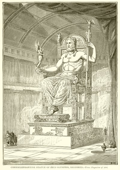 Chryselephantine Statue des Zeus Olympios, restauriert von English School