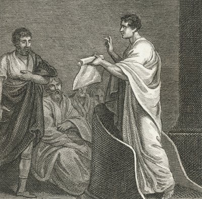 Cicero beschuldigt Catiline im Senatshaus von English School