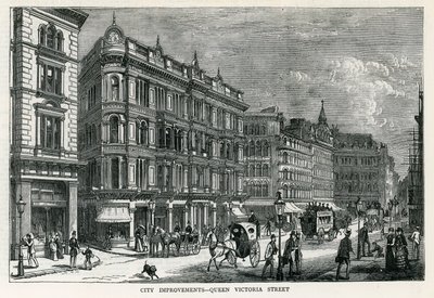 Stadtverbesserungen - Queen Victoria Street, London von English School