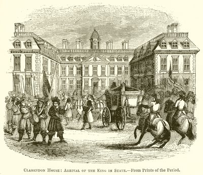 Clarendon House: Ankunft des Königs in Staat von English School