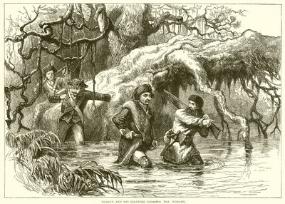 Clarke und seine Soldaten überqueren den Wabash von English School