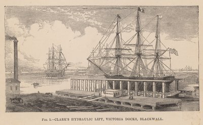 Clarks hydraulischer Aufzug, Victoria Docks, Blackwall von English School