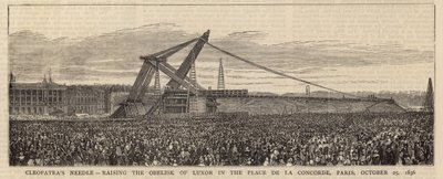 Nadel der Kleopatra - Aufrichten des Obelisken von Luxor auf der Place de la Concorde, Paris von English School