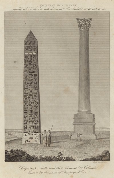 Cleopatras Nadel und die alexandrinische Säule bekannt als Pompejus Säule von English School
