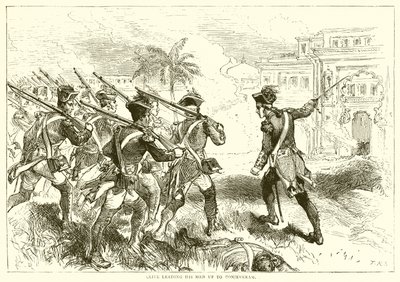 Clive führt seine Männer nach Conjeveram (1751) von English School