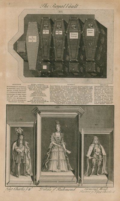 Särge in der königlichen Gruft von English School
