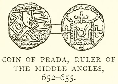 Münze von Peada, Herrscher der Mittelangeln, 652-655 von English School