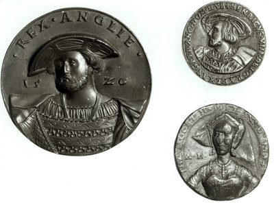 Münzen mit Heinrich VIII. und Anne Boleyn von English School