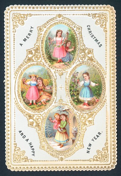 Collage von Bildern, Weihnachtskarte von English School