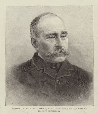 Oberst A. C. F. Fitzgeorge, Privatsekretär von HRH dem Herzog von Cambridge (Stich) von English School
