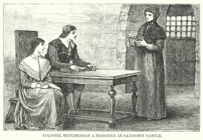 Colonel Hutchinson als Gefangener in Sandown Castle von English School