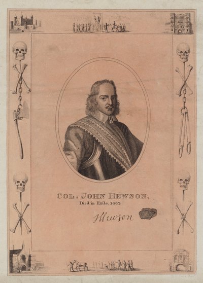Oberst John Hewson, starb im Exil, 1662 von English School