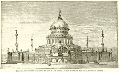 Kolumbus-Denkmal, entworfen von Jose Marin Baldo, an der Mündung des Odiel-Flusses bei Palos von English School