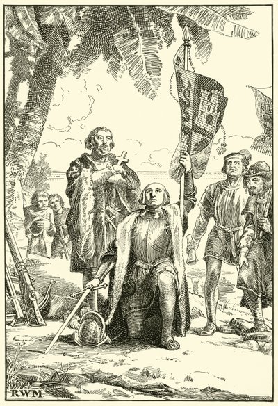 Columbus landet in der Neuen Welt von English School