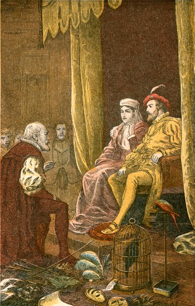 Kolumbus wird von Ferdinand und Isabella empfangen von English School