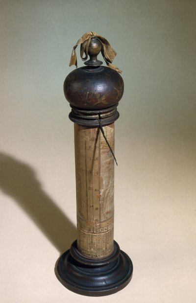 Säulensonnenuhr mit einer Figur des Heiligen Christophorus von English School