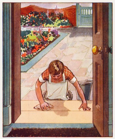 Befehle: Die Türstufen waschen von English School