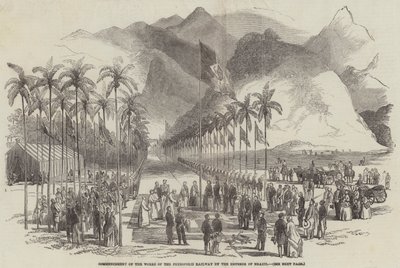 Beginn der Arbeiten der Petropolis-Eisenbahn durch den Kaiser von Brasilien von English School