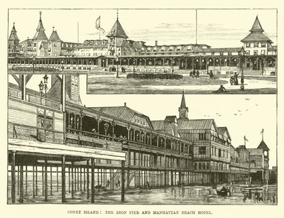 Coney Island, der Eisensteg und das Manhattan Beach Hotel von English School