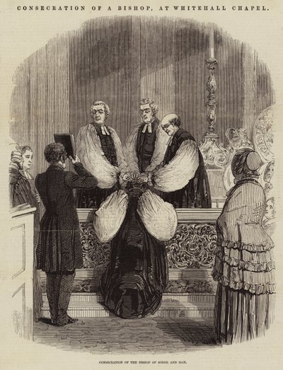 Weihe eines Bischofs in der Whitehall Chapel (Gravur) von English School