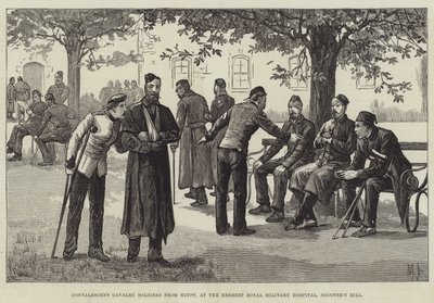 Genesende Kavalleriesoldaten aus Ägypten, im Herbert Royal Military Hospital, Shooter