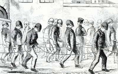 Sträflinge beim Üben im Pentonville-Gefängnis, aus 