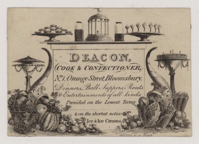 Koch und Konditor, Deacon, Visitenkarte von English School