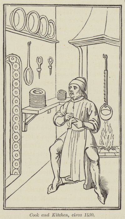 Koch und Küche, um 1430 von English School
