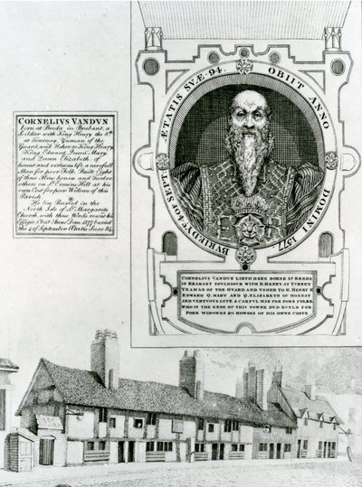 Cornelius Van Dun (1483-1577) Denkmal und Armenhäuser von English School