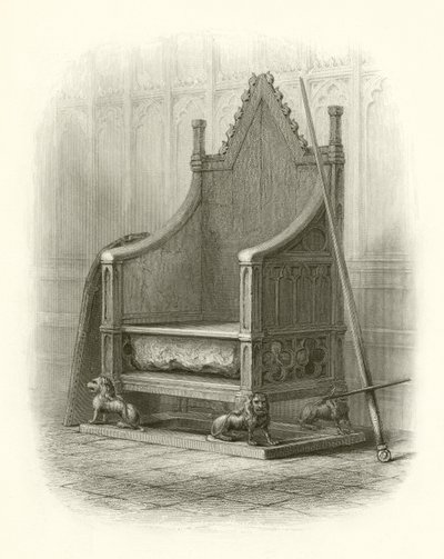 Krönungsstuhl in der Westminster Abbey von English School