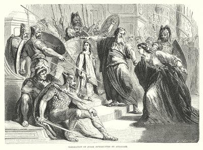 Krönung von Joasch unterbrochen durch Athalja (Gravur) von English School