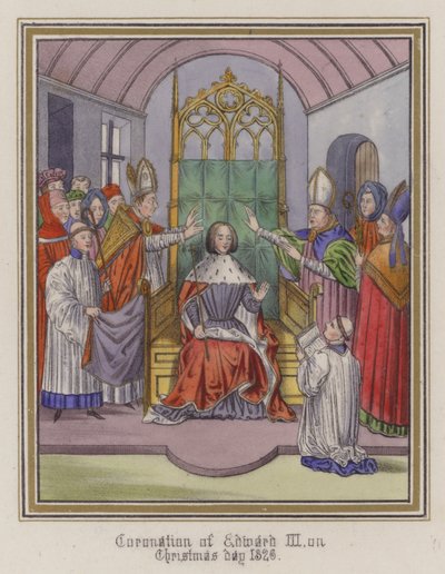 Krönung von König Edward III. am Weihnachtstag 1326 von English School