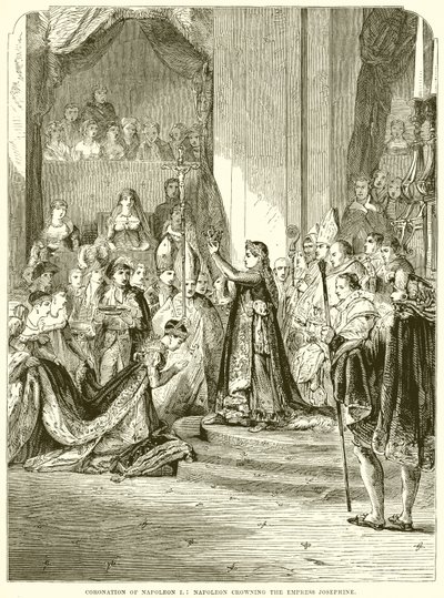Krönung von Napoleon I: Napoleon krönt die Kaiserin Josephine von English School
