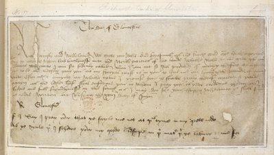 Richards erster überlebender Brief an Sir John Say von English School