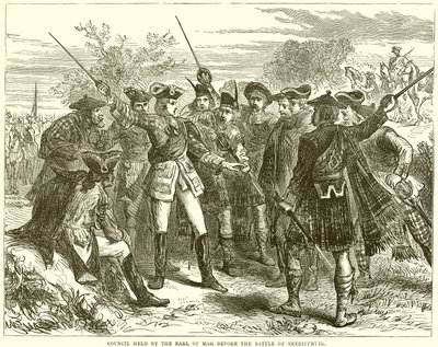 Ratssitzung des Earl of Mar vor der Schlacht von Sheriffmuir von English School