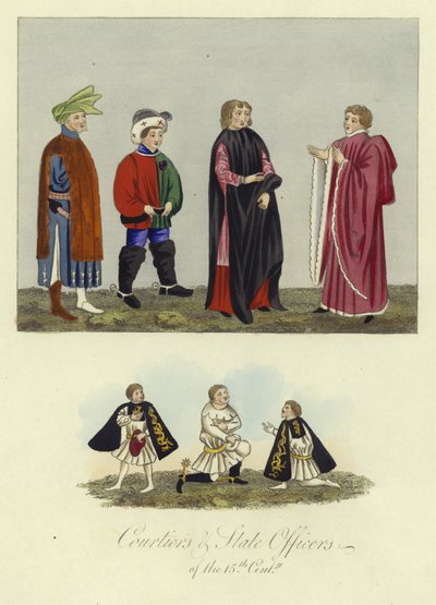 Hofleute und Staatsbeamte des 15. Jahrhunderts von English School