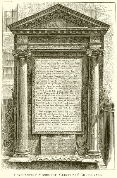 Denkmal der Covenanters, Greyfriars Churchyard von English School