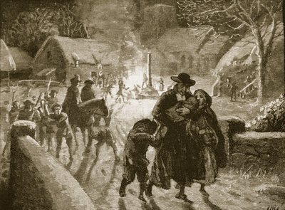 Covenanters vertreiben einen episkopalen Geistlichen, Illustration aus Cassells Illustrierter Geschichte Englands von English School