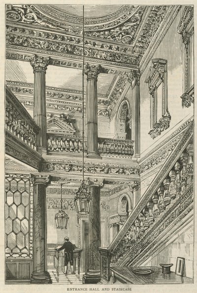 Cowfields, 30 Old Burlington Street: Eingangshalle und Treppenhaus von English School